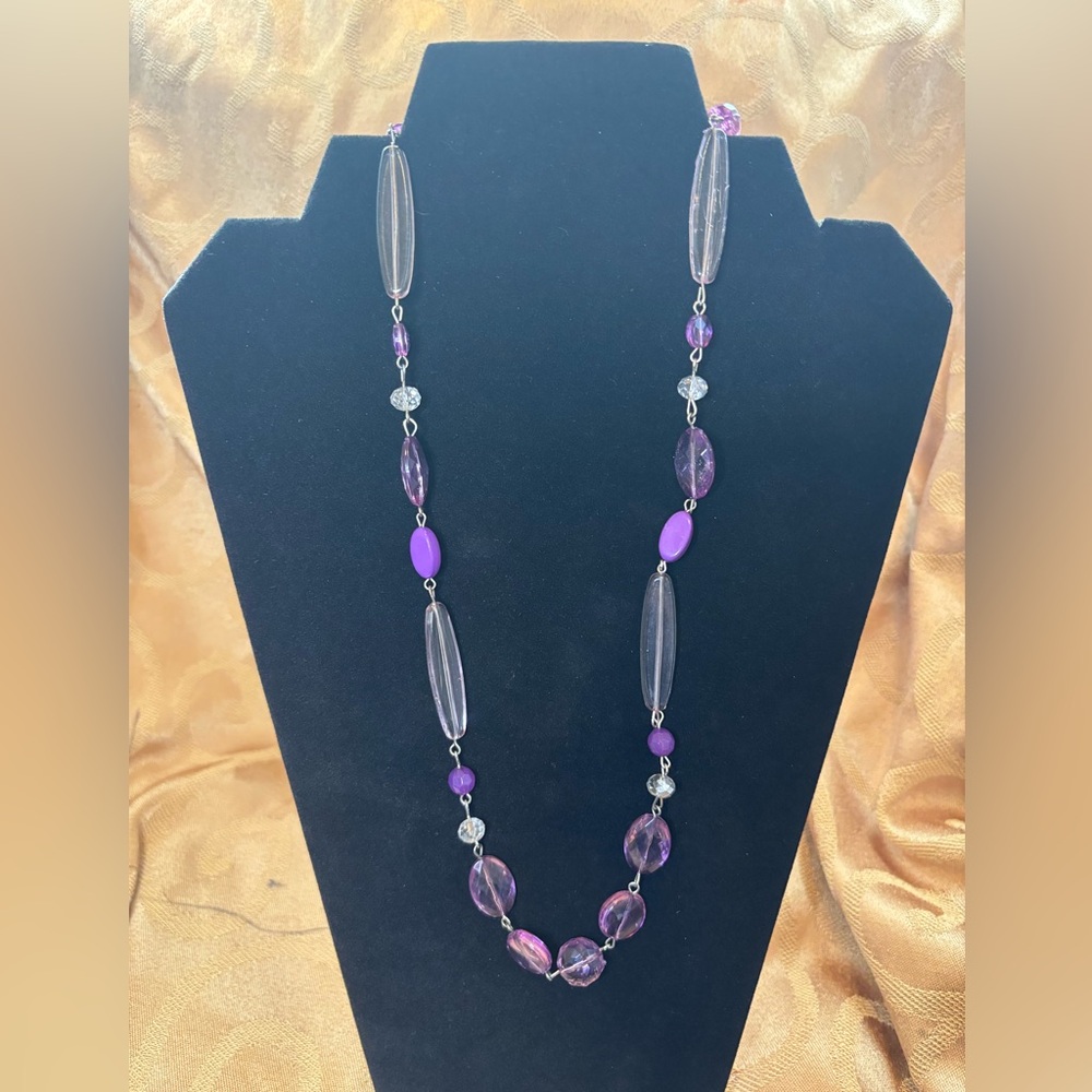 Vintage‎ Amethyst and Crystal Necklace